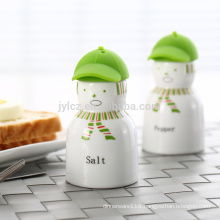 salt and pepper with silicone cap,green decal